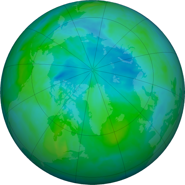 Arctic ozone map for 22 August 2011